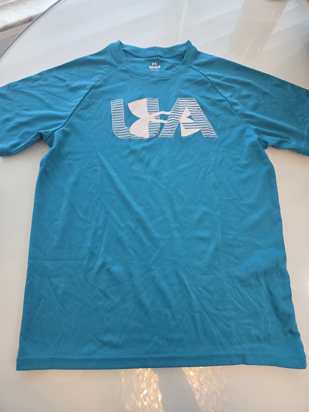 Under Armour Youth Large Teal Short-Sleeve Performance Tee